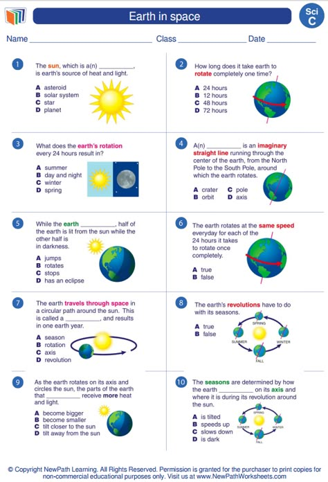 Third Grade Science Lessons, Third Grade Science Worksheets, Earth In Space, Scientific Notation Worksheet, Solar System Worksheets, Grade 3 Science, Earth Science Lessons, Worksheets For Grade 3, About Earth