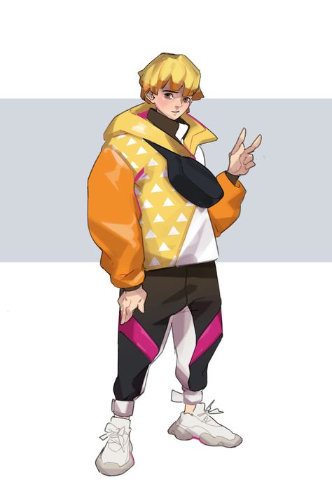 ArtStation - Demon Slayer streetwear redesigns Demon Slayer Streetwear, The Demon Slayer, Tech Wear, Types Of Fashion Styles, Demon Slayer, Naruto, Street Wear, Zelda Characters, Fan Art