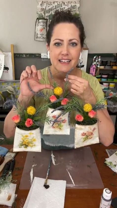 Created in AWE - Smashed Can Craft in 2022 | Can crafts, Tin can crafts, Soda can crafts Smash Cans Craft, Smashed Can Flower Holder, Smash Can Craft, Smashed Cans Diy, Smashed Can Craft, Can Vase, Tin Crafts, Tin Can Flowers, Soda Can Crafts