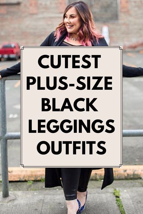 How To Dress Up Black Leggings, Plus Size Winter Outfits Cold Weather Black Leggings, Size 14/16 Outfits Casual, Plus Size Ootd Casual, Casual Plus Size Fall Outfits, Plus Size Outfits Leggings, Leggings With Dress Outfit, Plus Travel Outfits, Black Leggings Outfit Fall 2023