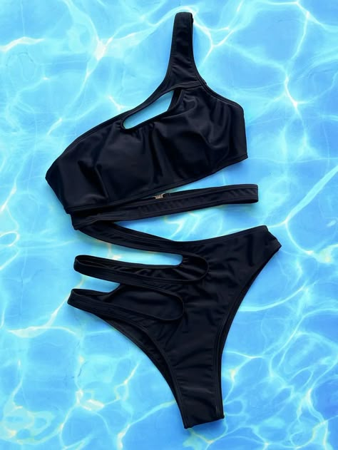 Sexy Hollow Out Bikini Set 2024 Women Black One Shoulder Bandage one piece Swimsuit Summer Bathing Suit High Waist Swimwear 17.95 and FREE Shipping Tag a friend who would love this! Active link in BIO #hashtag7 #hashtag8 #hashtag9 #hashtag10 #hashtag11 #hashtag12 Cutout Swimsuit, High Leg Swimsuit, Neon Dresses, Cut Out Swimsuits, Halterneck Dress, Navy Blue Dresses, Black Swimsuit, Dress Cuts, Sleek Look