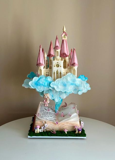 Fairy Castle Cake, Princess Theme Cake, Anti Gravity Cake, Princess Castle Cake, Gravity Cake, Cake Models, Unique Birthday Cakes, Girly Cakes, Fairy Castle