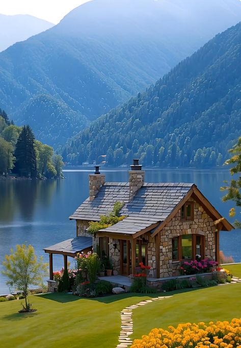 Case In Pietra, Cute Cottages, Dream Life House, Haus Am See, Dream Cottage, Lake Cabins, Cabins And Cottages, Cabin Life, Futurism