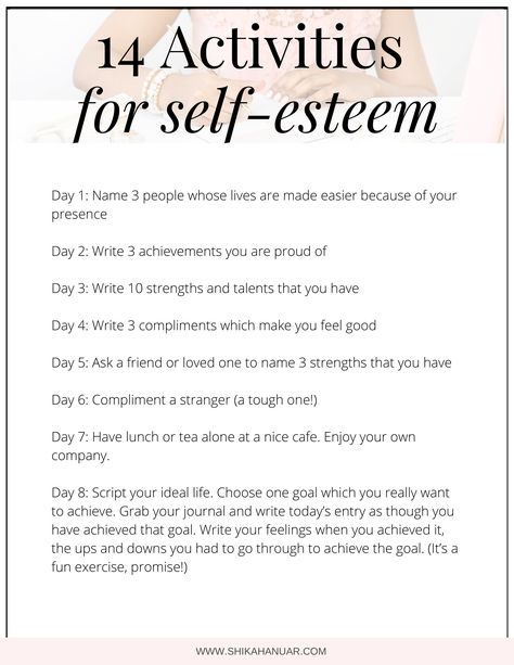 Self Esteem Worksheets, Self Esteem Activities, Building Self Confidence, Fina Ord, Building Self Esteem, Therapy Worksheets, Self Confidence Tips, Journal Writing Prompts, Self Worth