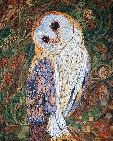 My Owl Barn: Detailed Paper Quilling Art by Vietnamese artist Ho Bao Tran Quilling Owl, Quilled Birds, Quilling Projects, Arte Quilling, Quilling Animals, Paper Quilling Tutorial, Origami And Quilling, Quilling Work, Art Quilling