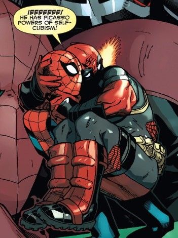 #spideypool #deadpool #spiderman #wadewilson #peterparker #marvel #comic Spideypool Comic, Spider Man Deadpool, Deadpool Y Spiderman, Deadpool X Spiderman, Deadpool Art, Deadpool And Spiderman, Deadpool Comic, Wade Wilson, Dc Memes