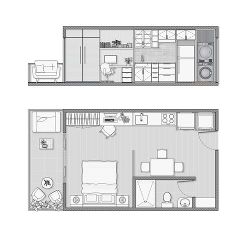 Social Housing Architecture Concept, Apartment Plans Architecture, Layouts House, Drawing Floor Plans, Flat Floor Plan, Plan Studio, Social Housing Architecture, Architecture Drawing Plan, Arch Architecture