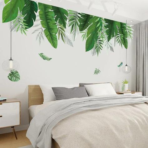 Plant Mural, Seni Mural, Office Wall Decals, Diy Wall Stickers, Diy Wand, Wall Painting Decor, Wall Decals For Bedroom, Wall Stickers Bedroom, Wall Stickers Living Room