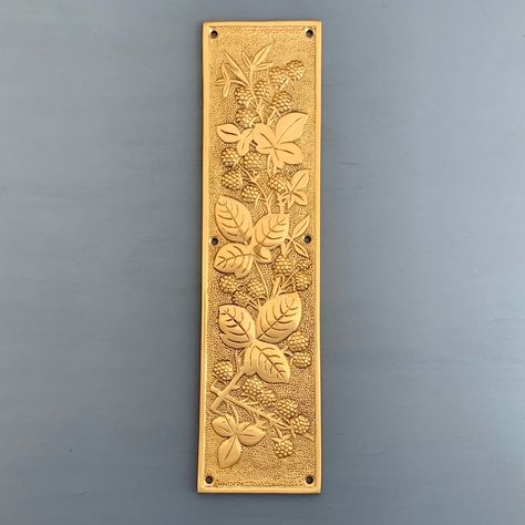 PLEASE NOTE - If in the UK or USA we may be able to give you a further 25% discount if you was to contact us first before purchasing - Thank you - Our cast brass "Blackberry" door push plates New Vintage style heavy cast brass door plate Also in a nickel silver and antique brass finishes (Please see other listings) 310mm  long 80mm wide Will ship worldwide 10+ available - Height 310mm Width 80mm - Discounts available on multi purchases - Please note that the last 9 Multi pictures in this listing Door Push Plates, Door Push, Door Plate, Victorian Interior, Art Deco Bathroom, Multi Picture, Deco Bathroom, Wardrobe Furniture, Brass Art