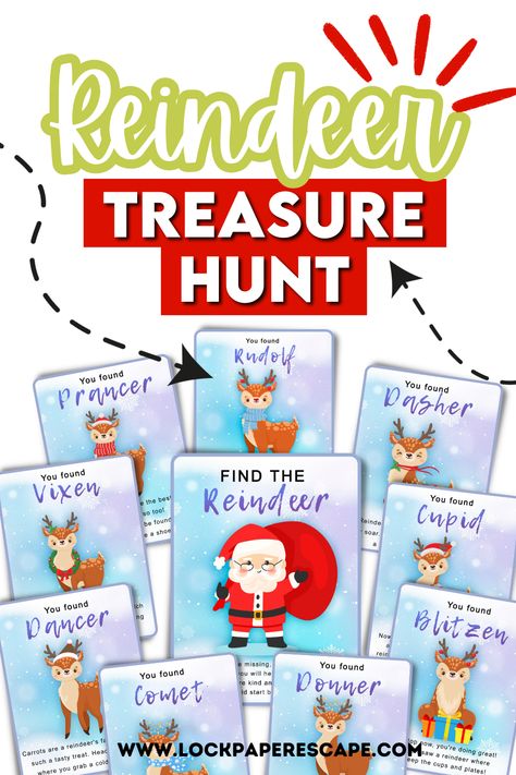 Christmas Treasure Hunt For Kids, Reindeer Footprint, Christmas Treasure Hunt, Reindeer Run, Fun Rainy Day Activities, Treasure Hunt For Kids, Treasure Hunt Games, Christmas In England, Treasure Hunt Clues