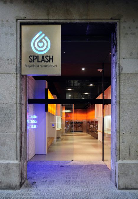 Splash laundrette by Frederic Perers Laundromat Business, Laundry Logo, Self Service Laundry, Laundry Business, Coin Laundry, Laundry Ideas, Commercial Laundry, Laundry Shop, Laundry Mat