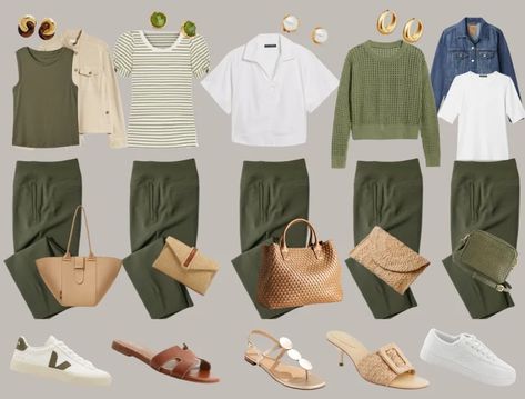 How to Style Olive Green Pants 5 Ways Pantalon Vert Olive, Olive Pants Outfit, Olive Green Pants Outfit, Green Pants Women, Olive Green Outfit, Mode Ab 50, Green Pants Outfit, Olive Jeans, Army Green Pants