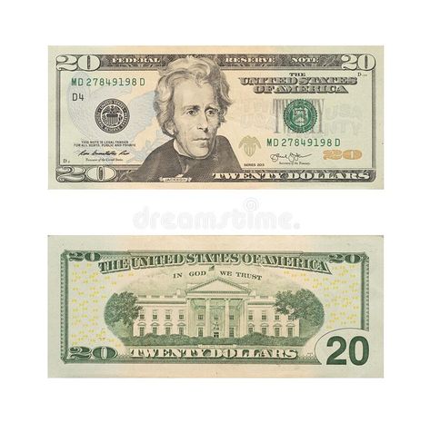 20, twenty dollar of The United States of America banknote. US currency. Money isolated on white background. Financial investment stock photography Us Currency, Banknotes Money, Money Template, Financial Investment, States In America, The United States Of America, Gold Bullion, Earn Extra Money, Call Center