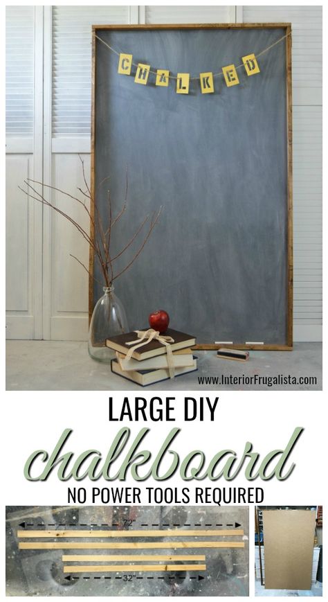 Diy Chalkboard Frame, Chalkboard Diy, Chalkboard Projects, Diy Chalkboard Sign, Make A Chalkboard, Large Chalkboard, Diy Chalkboard, Framed Chalkboard, Upcycled Home Decor