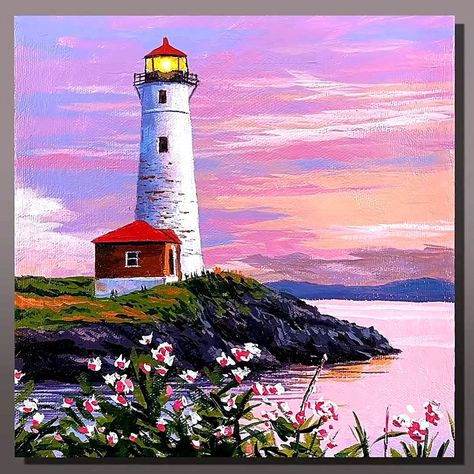 Lighthouse Sunset Acrylic Painting | artist, art, art of painting, lighthouse | Lighthouse Sunset Acrylic Painting #art #artist #artwork #acrylic #painting #eldrawingarts #sunsetpainting #acrylicpainting | By El Drawing Arts | Facebook Painting Lighthouse, Sunset Acrylic Painting, Lighthouse Sunset, Sunset Acrylic, Sunset Painting Acrylic, Drawing Arts, Artwork Acrylic, Lighthouse Painting, Painting Artist