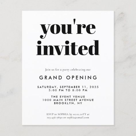 Budget Grand Opening Special Event Business Launch $1.27 by BrandConnection Office Opening Party, Business Launch Party, Salon Openings, Grand Opening Invitations, Grand Opening Party, Event Business, Business Invitation, Business Launch, You're Invited