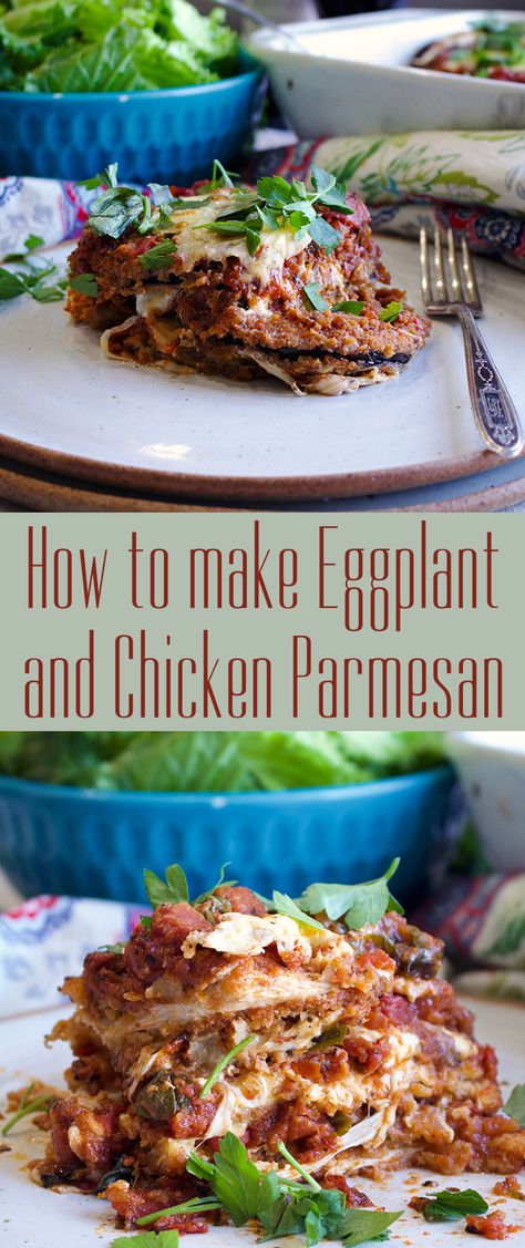 Chicken Eggplant, Healthy Eggplant, Eggplant Parmesan Baked, Eggplant Recipes Parmesan, Eggplant Lasagna, Chicken Parmesan Casserole, Baked Chicken Tenders, Meatless Main Dishes, Baked Eggplant