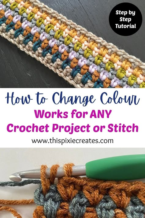 How To Switch Colours Crochet, How To Start A New Color In Crochet, Two Colour Crochet Stitches, How To Carry Colors In Crochet, How To Add A New Skein Of Yarn Crochet, How To Alternate Colors In Crochet, How To Add A New Color In Crochet, How To Add New Yarn To Crochet, How To Change Colour In Crochet