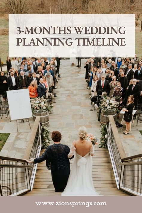 Planning a wedding in just 3 months? Use our checklist to stay organized and on track. Get essential tips to make your whirlwind wedding a success. #NorthernVirginiaWeddings #NorthernVirginiaWeddingVenue #AllInclusiveWeddingVenue #BestDayEver #ZionSprings #WeddingPlanning #WeddingChecklist #3MonthWedding #QuickPlanning Wedding In 3 Months, Wedding Checklist Timeline, Groom And Groomsmen Suits, Wedding Notes, Wedding Planning Timeline, Wedding Guest List, Six Month, Marriage License, Outside Wedding