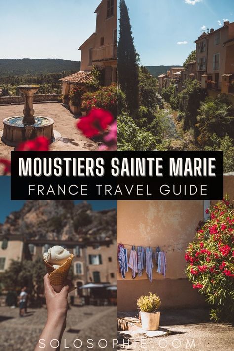 A Guide to the Best Things to do in Moustiers-Sainte-Marie | solosophie Moustiers Sainte Marie Provence France, Provence Summer, Moustiers Sainte Marie, Lavender Ice Cream, France Travel Guide, Olive Oil Dispenser, Small Waterfall, Sainte Marie, Photography Guide