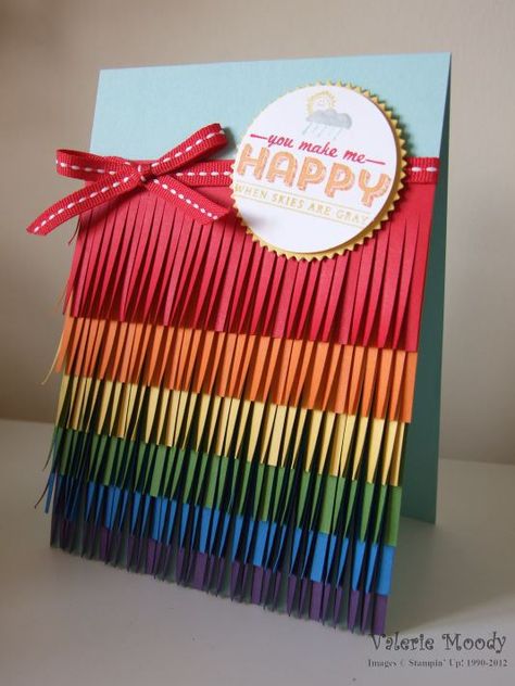 Rainbow Fringe, Teachers Day Card, Creative Birthday Cards, Card Stamping, Birthday Card Drawing, Birthday Card Craft, Homemade Birthday Cards, Bday Cards, Seni Origami