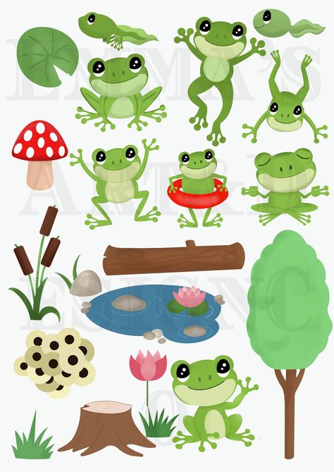 Clipart Frog, Frog Images, Fun Sketches, Frosch Illustration, Frog Png, Frog Clipart, Frog Painting, Frog Graphic, Poses Sitting