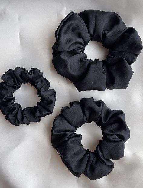 Bridesmaid Scrunchie, Ballerina Party Favors, Bachelorette Party Hair, Black Scrunchies, Black Scrunchie, Bachelorette Party Gift, Diy Birthday Gifts For Friends, Bridesmaid Boxes, Satin Scrunchies