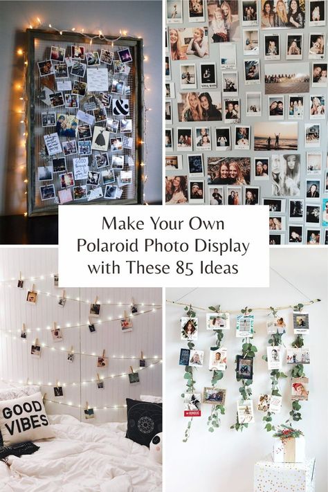 Although digital photography is something that existed now, the polaroid still becomes the trend that people loved. The instant photo printed product makes it possible for you to display it. #polaroidphoto #photodisplay #photogallery Mini Polaroid Display Ideas, Best Way To Display Photos, How To Decorate With Photographs, How To Hang Polaroid Pictures, Cute Way To Display Polaroid Pictures, Photo Wall Ideas Polaroid, Picture Wall Polaroid, How To Display Polaroids, Diy Hanging Photo Display