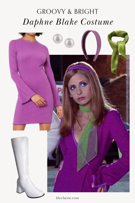 Blonde Daphne Costume, Daphne Costume Amazon, Daphne Blake Costume Ideas, Best Womens Costumes 2022, Female Halloween Costumes Diy, Daphanie Costume, 90s Halloween Aesthetic Costume, Easy Daphne Costume, Early 2000 Costume Ideas