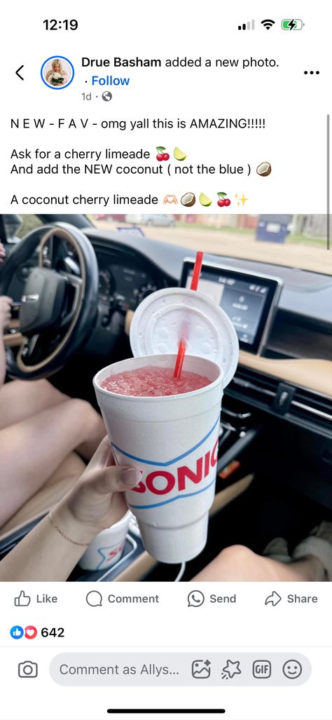 Sonic Drink Orders, Soda Drinks Recipes, Sonic Drinks, Soda Drink, Soda Drinks, Cherry Limeade, Diy Drinks, Healthy Drink, Preppy Wallpaper