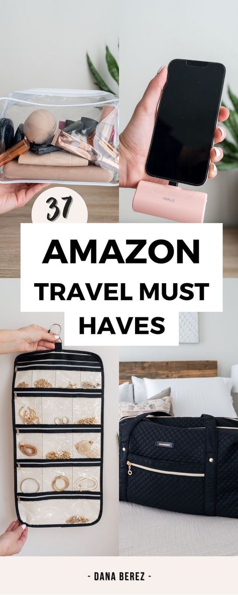 Top Travel Essentials all from Amazon. These Amazon Travel Must haves keep you organized on the go and will help packing! 37 Amazon Travel Essentials for Women Shein Travel Must Haves, Essentials For Women, Best Travel Accessories Woman, Cute Travel Accessories, Amazon Travel Backpack, Ski Must Haves, Travel Gadgets For Women, Amazon Packing Essentials, Traveling Essentials For Women