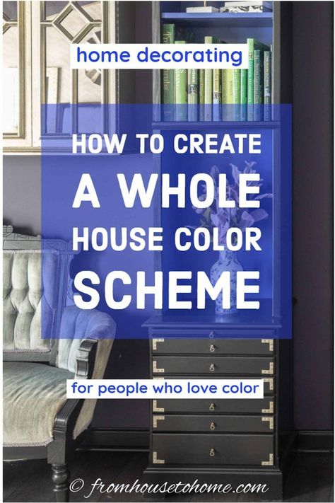 I love these ideas for choosing a whole house color scheme. They make picking a color palette that flows really easy, and really helped me get the right interior colors for my home. #fromhousetohome #colorscheme #paintcolor #decoratingtips #homedecorideas Whole House Color Scheme, Interior Paint Colors Schemes, Bright Interior, Choosing Paint Colours, Choosing Paint, Trending Paint Colors, Interior Decorating Tips, House Color Palettes, Paint Color Schemes