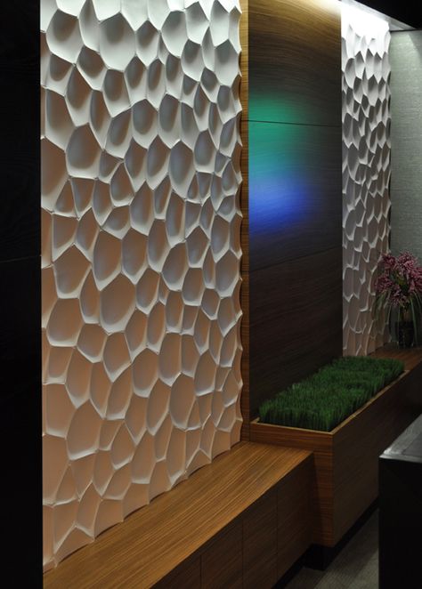 ...modern wall installations...Repinned by Secret Design Studio, Melbourne. www.secretdesignstudio.com Perete Accent, Tv Fal, Textured Wall Panels, Flat Paint, 3d Panels, Design Installation, 3d Wall Panels, Design Del Prodotto, Wall Installation