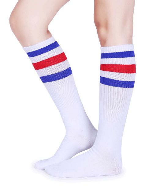 White Tube Socks, Forrest Gump Costume, White Tube, Forrest Gump, Halloween School, Tube Socks, Red White, Stripes, Socks