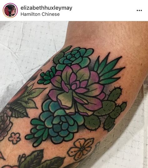 American Traditional Succulent Tattoo, Traditional Succulent Tattoo, Leftist Tattoo, Traditional Plant Tattoo, Succulents Tattoo, Cactus Flower Tattoo, Cactus Tattoos, Succulent Tattoo, Most Beautiful Flower