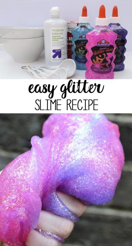 glitter slime recipe | elmers glue slime | slime recipe no borax | easy slime Glitter Glue Slime Recipes, Borax Slime Recipe, Glitter Slime Recipe, Cool Slime Recipes, Glue Slime, Glitter Jumpsuit, Galaxy Slime, Slime No Glue, Easy Slime Recipe