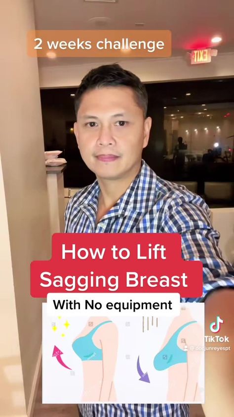 Thank me later girls ❤️ - Dr. Jun Reyes PT,DPT Breast Firming Exercises, Breast Lift Exercise, Breast Workout, Breast Lift, Chest Workouts, At Home Workout Plan, Chest Workout, At Home Exercises, Gym Workout For Beginners