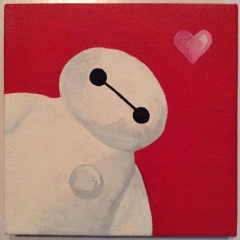 Disney Canvas Paintings, Mini Tela, Disney Canvas Art, Disney Canvas, Disney Paintings, White Teddy Bear, Small Canvas Paintings, Simple Canvas Paintings, Cute Canvas Paintings