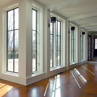 Hallway east walls ne/behind kitchen, and SE/side of house by stairway towards guest rooms.  Also in hallway upstairs above laundry room connecting upper garage space. Farmhouse Windows, Farmhouse Traditional, Empty Room, Hus Inspiration, Floor To Ceiling Windows, Amazing Ideas, House Windows, Ceiling Windows, Window Design