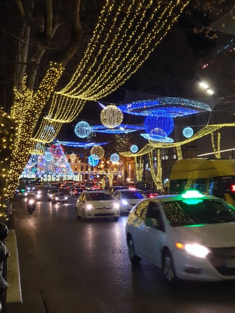 Christmas lights in Tbilisi, Georgia 🇬🇪  #christmas #newyear #christmastree #christmaslights #tbilisi #georgia Georgia Wallpaper, Georgia Christmas, Tbilisi City, Georgia Country, Instagram Creative Ideas, Tbilisi Georgia, Instagram Creative, Blue Ridge Mountains, 5 Months