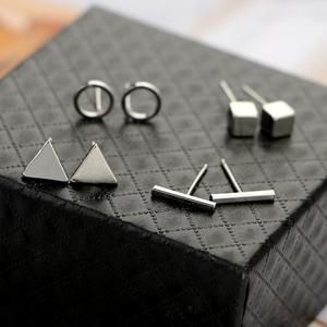 Cheap Bar, Earring Kit, Black Stud Earrings, Triangle Earrings Stud, Minimalist Earrings Studs, Stacked Earrings, Triangle Studs, Geometric Studs, Ear Earrings