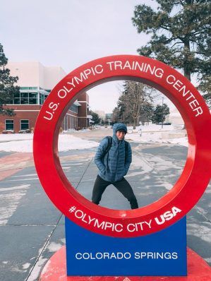 Three women walk across a deserted complex, like a university campus where the students have been sent home for the summer. They are headed for the cafeteria, where they’ll load up their plates and return back to their dorm rooms to eat in isolation.  Lily Williams braving the cold during Team USA’s pre-Worlds training camp. This is the US Olympic & Paralympic Training Center in Colorado Springs, the performance pinnacle for elite American athletes. The trio is Rally Cycling’s Emma Whit Olympic Training Center, Olympic Training, American Athletes, Us Olympics, Team Gb, Three Women, University Campus, Training Camp, Training Center