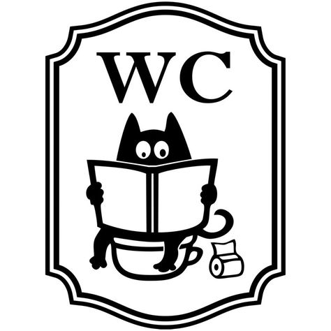 Maison de toilette pour grand chat Sitting On Toilet, Wc Sign, Sticker Svg, Bathtub Decor, Toilet Sign, Floor Stickers, Decoration Stickers, Door Stickers, Vinyl Wall Stickers