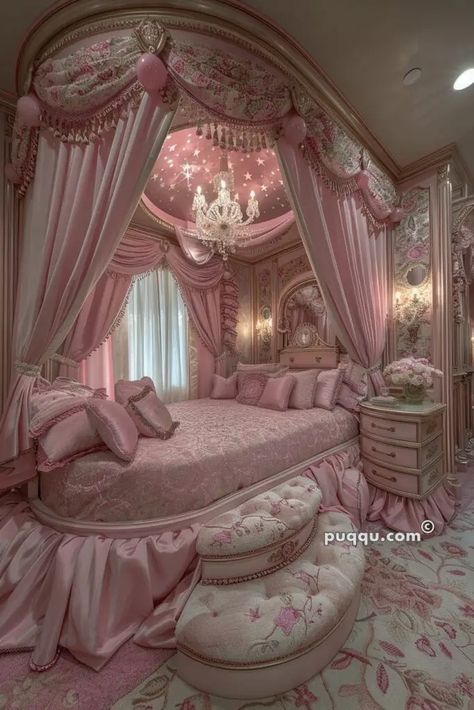 Princess Bedroom Ideas: Creating a Magical Haven for Your Little Royalty - Puqqu Pink Princess Bed, Princess Rooms, Jazmine Dubois, Pink Princess Room, Princess Bedroom Decor, Starfish Sandals, Celestial Room, Princess Bedrooms, Dream Bedroom Inspiration