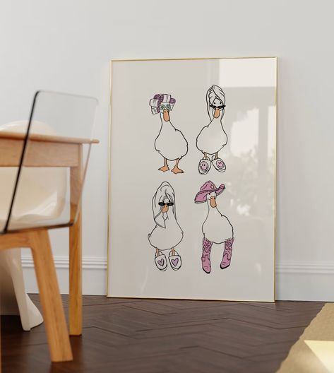 *original art* Ducks Towel Cowboy and Curlers *it girl* Digital Art Print White and Pink *SHOWER HEAD* Bathroom Cute Trendy Printable Wall Art - V2 (With heart slippers) **GETTING READT FOR A NIGHT OUT** LOOKING FOR A SIMILAR PHYSICAL POSTER OPTION (not digital): https://www.etsy.com/listing/1736651979/ducks-towel-cowboy-and-curlers-it-girl?ref=listings_manager_grid This is a DIGITAL FILE/S. No physical product will be shipped. You can download it on your computer. The link may not work on smartphone or a tablet. Frame is not included. You can print at home on your printer OR Send files to Staples, Target, or Walgreens. It is meant for personal use only. You can not modify the files. You can not sell the files. You cannot sell prints. Please inform me if using beyond personal use. Due to t Getting Ready Area In Bedroom Floor, Cute Bathroom Artwork, Shower Wall Art, First House With Boyfriend Decor, White Wall Bathroom Decor, Restroom Art Decor, Dorm Sink Decor, Etsy Wall Prints, Duck Bathroom Decor