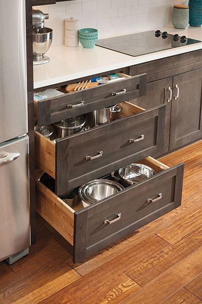 A drawer base cabinet is a cabinet that has a sliding draw set into it. This is a very practical and common type of base cabinet because of the storage versatility it offers any cabinetry scheme. The only limitation to this style of base cabinet is that it is not usable under sinks because it... Large Kitchen Cabinets, Kitchen Cabinet Style, Unfinished Kitchen Cabinets, Diy Cabinet Doors, Kitchen Base Cabinets, Refacing Kitchen Cabinets, Best Kitchen Cabinets, Kitchen Cabinet Drawers, Diy Kitchen Remodel