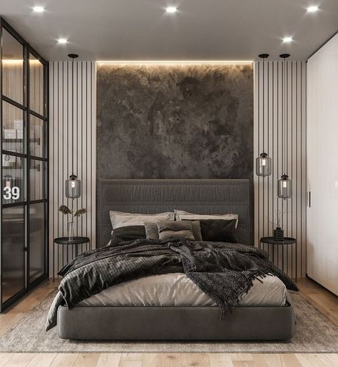 Bed Design Modern, Grey Bedroom, Luxury Bedroom Master, 아파트 인테리어, Bedroom Bed Design, Hus Inspiration, Modern Bedroom Design, Small Room Bedroom, Wallpaper Bedroom