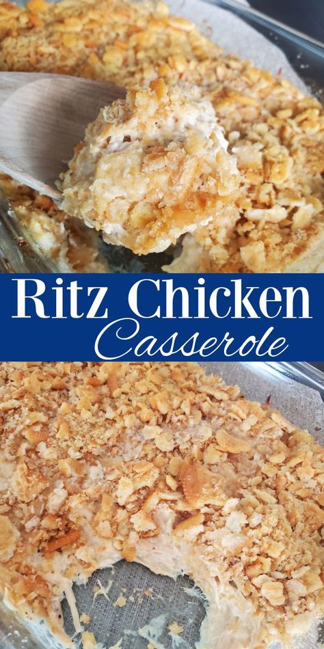 Chicken Casserole With Ritz Crackers, Cream Of Chicken Casserole, Sour Cream Chicken Casserole, Casserole With Ritz Crackers, Shredded Chicken Casserole, Ritz Cracker Chicken Casserole, Ritz Chicken Casserole, Chicken Breast Casserole, Chicken Sour Cream