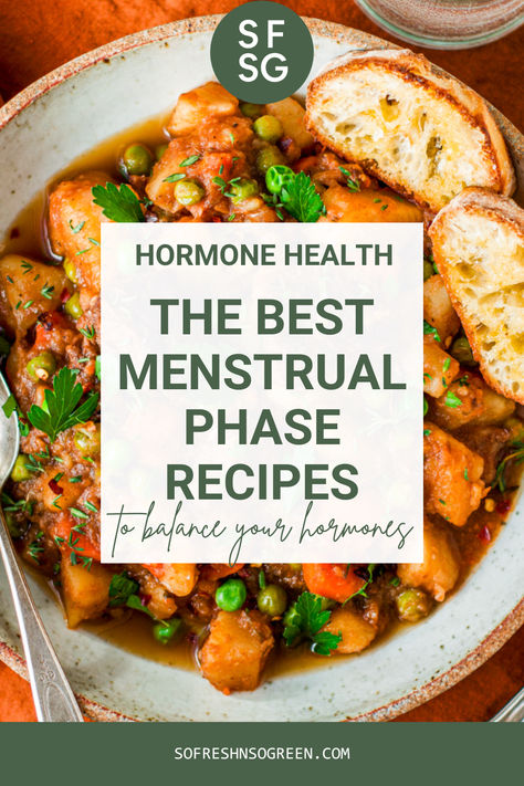 I want you to know that while many of these menstrual phase symptoms are common, they are NOT normal, and it is totally possible for you to have a symptom-free period (and entire menstrual cycle) through simple nutrition and lifestyle modifications. Starting today, with the most delicious menstrual phase foods and recipes to help you naturally balance your hormones and feel your best. Snag all of the details below! Menstrual Phase Recipes, Menstrual Phase Foods, Food For Period, Hormone Nutrition, Cycling Food, Menstrual Phase, Foods To Balance Hormones, Healthy Period, Balance Your Hormones