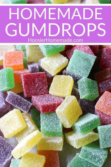 Jelly Candy Recipe, Homemade Gumdrops, Gumdrop Recipe, Easy Homemade Biscuits, Gummies Recipe, Gelatin Recipes, Jelly Candy, Cough Drops, Homemade Candy